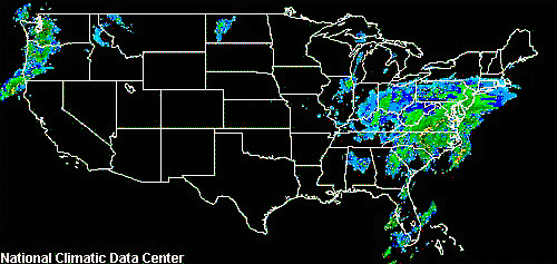 Blizzard, January 7-8, 1996 - National Radar Imagery